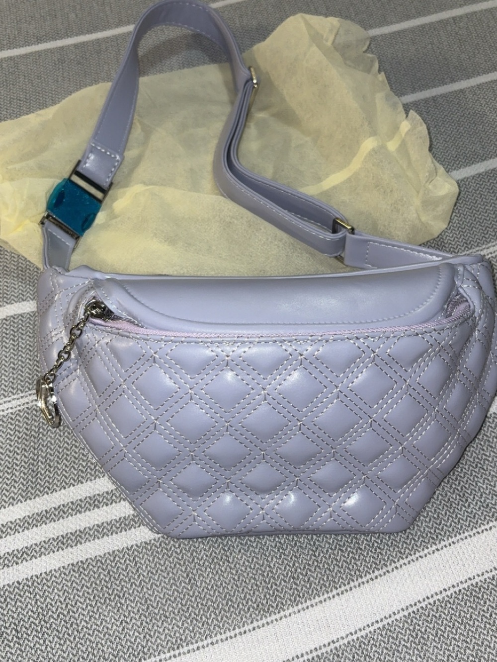 Quilted Lavender Crossbody Belt Bag - Women Bags